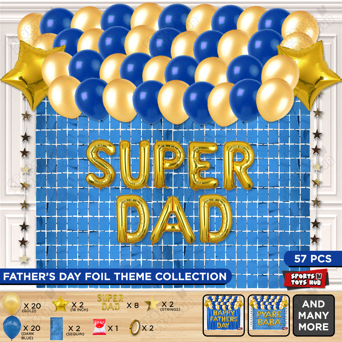 Super Dad Foil Letter Rectangle Curtain Theme Collection
