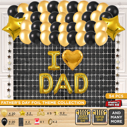 I ♡ Dad Foil Letter Rectangle Curtain Theme Collection