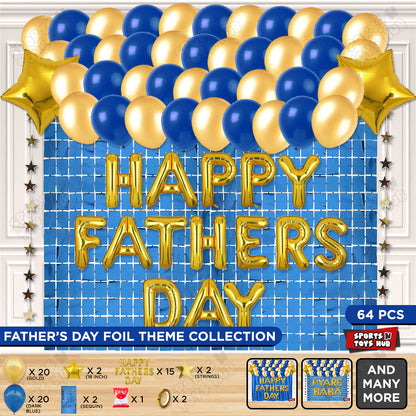 Happy Fathers Day Foil Letter Rectangle Curtain Theme Collection
