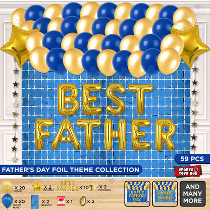 Best Father Foil Letter Rectangle Curtain Theme Collection