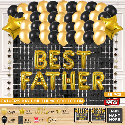 Best Father Foil Letter Rectangle Curtain Theme Collection