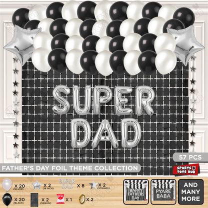 Super Dad Foil Letter Rectangle Curtain Theme Collection