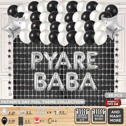 Pyare Baba Foil Letter Rectangle Curtain Theme Collection