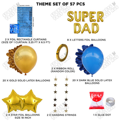 Super Dad Foil Letter Rectangle Curtain Theme Collection