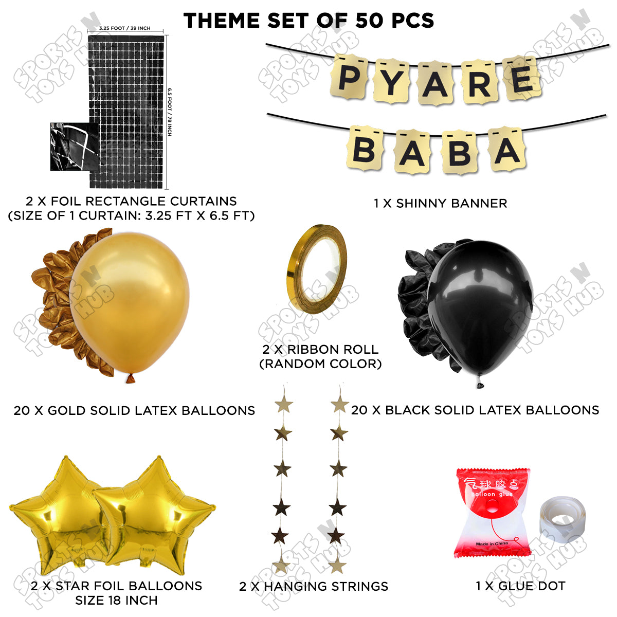 Pyare Baba Shinny Gold Card Banner Theme Collection
