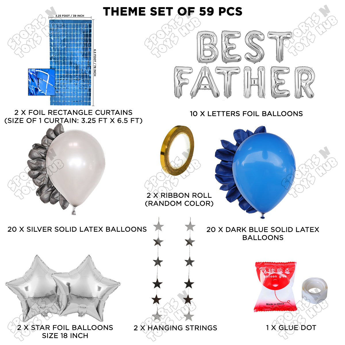 Best Father Foil Letter Rectangle Curtain Theme Collection