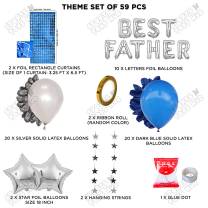 Best Father Foil Letter Rectangle Curtain Theme Collection