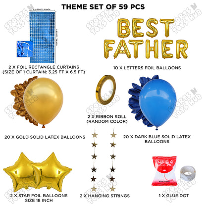 Best Father Foil Letter Rectangle Curtain Theme Collection