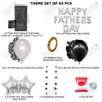 Happy Fathers Day Foil Letter Rectangle Curtain Theme Collection