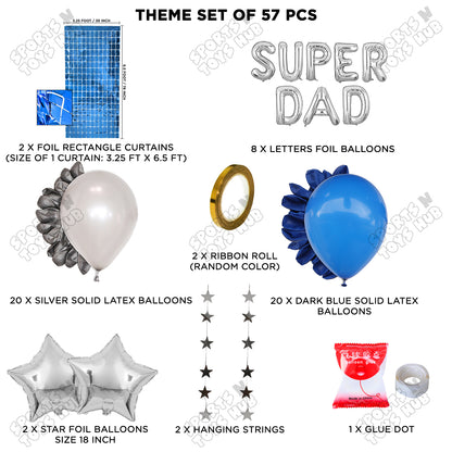 Super Dad Foil Letter Rectangle Curtain Theme Collection