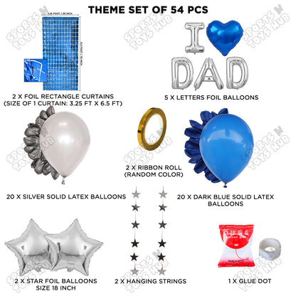 I ♡ Dad Foil Letter Rectangle Curtain Theme Collection