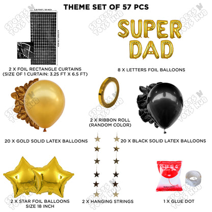 Super Dad Foil Letter Rectangle Curtain Theme Collection