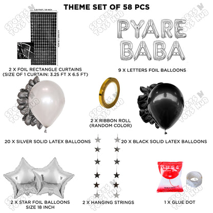 Pyare Baba Foil Letter Rectangle Curtain Theme Collection