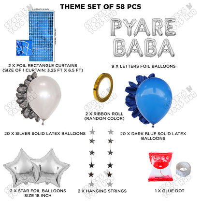 Pyare Baba Foil Letter Rectangle Curtain Theme Collection