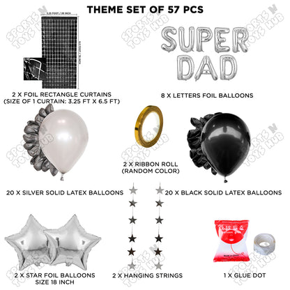 Super Dad Foil Letter Rectangle Curtain Theme Collection