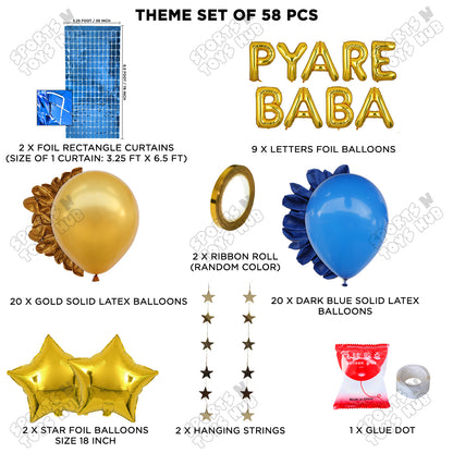 Pyare Baba Foil Letter Rectangle Curtain Theme Collection