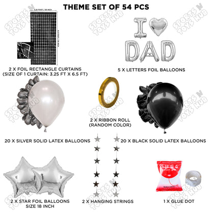 I ♡ Dad Foil Letter Rectangle Curtain Theme Collection