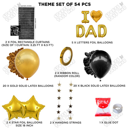 I ♡ Dad Foil Letter Rectangle Curtain Theme Collection