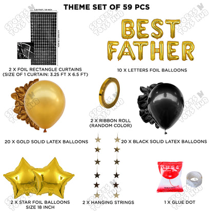 Best Father Foil Letter Rectangle Curtain Theme Collection