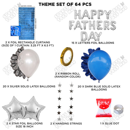 Happy Fathers Day Foil Letter Rectangle Curtain Theme Collection