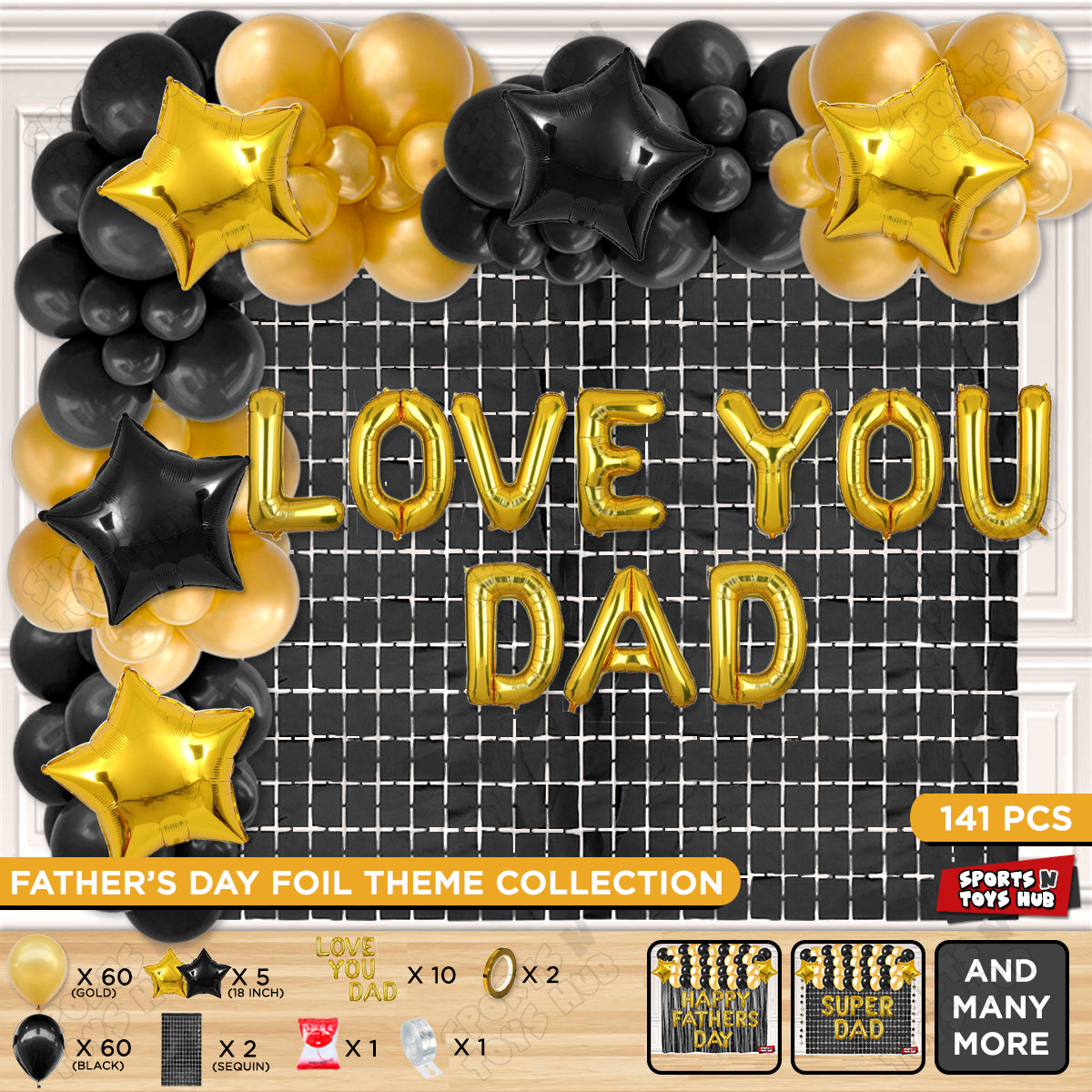 Love You Dad Foil Letter Arch Theme Collection