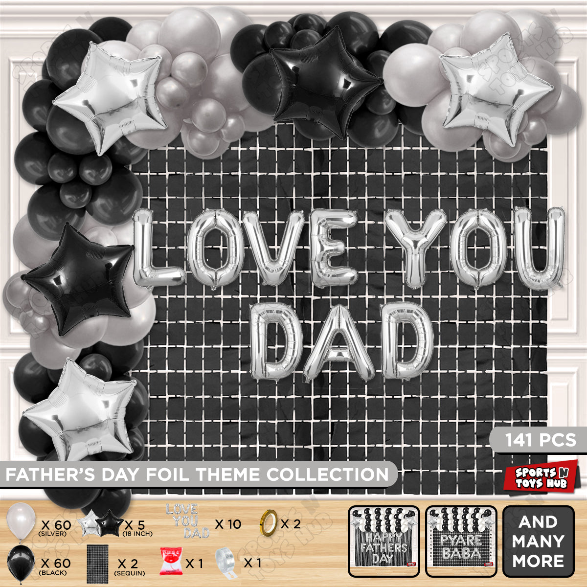 Love You Dad Foil Letter Arch Theme Collection