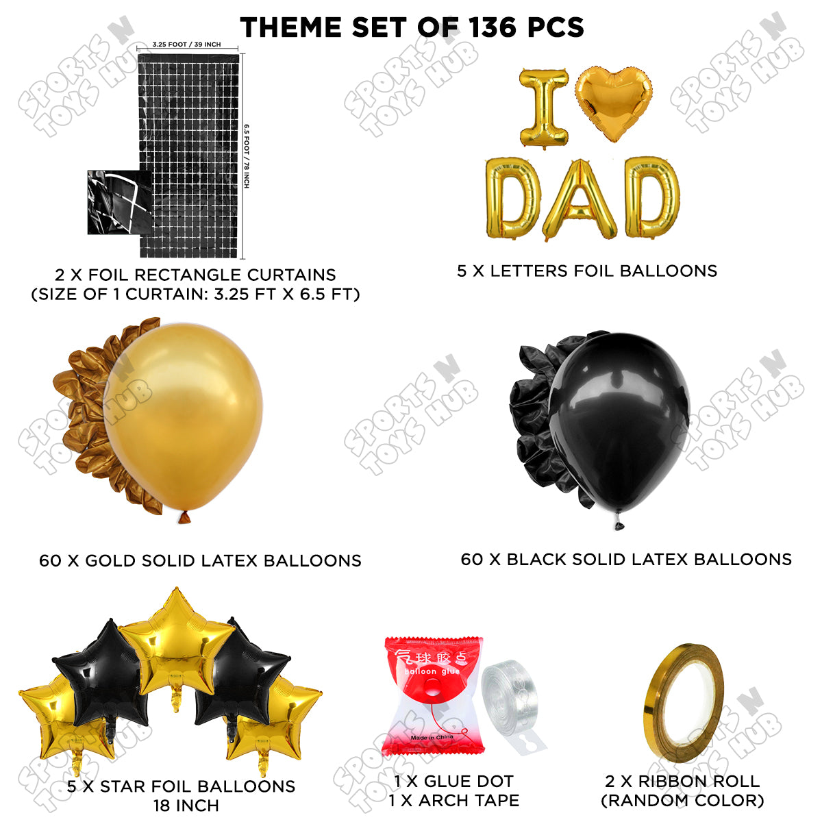 I ♡ Dad Foil Letter Arch Theme Collection