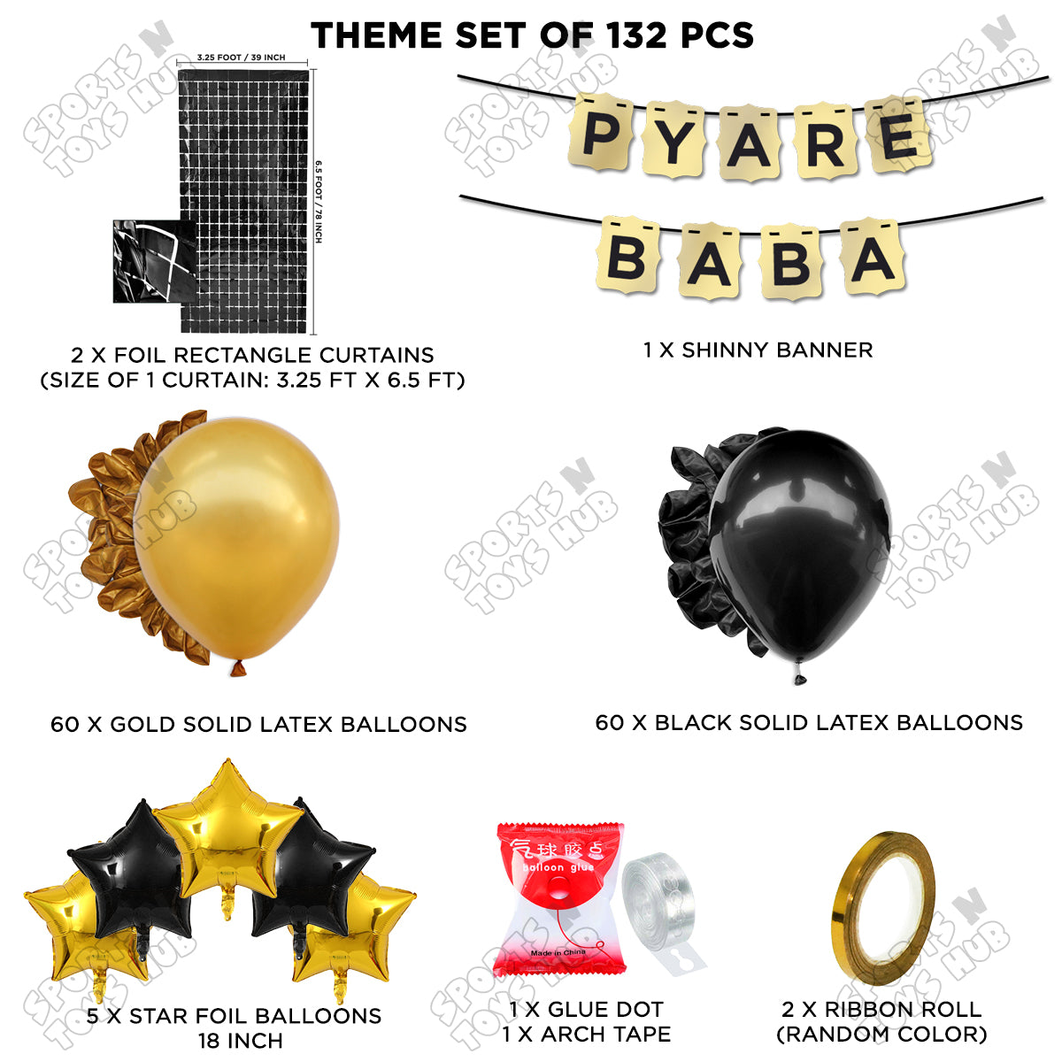 Pyare Baba Shinny Gold Card Banner Theme Collection