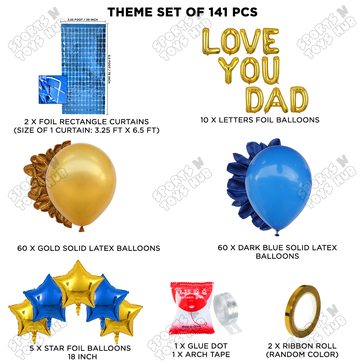 Love You Dad Foil Letter Arch Theme Collection