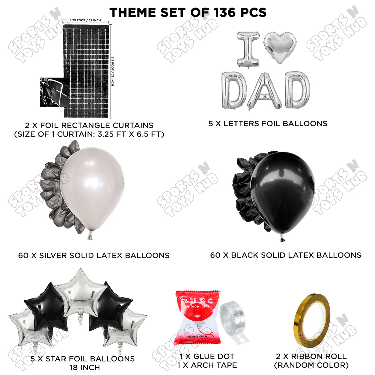 I ♡ Dad Foil Letter Arch Theme Collection