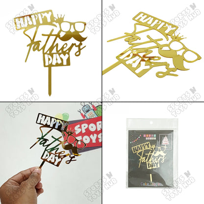 Happy Fathers Day Acrylic Cake Topper