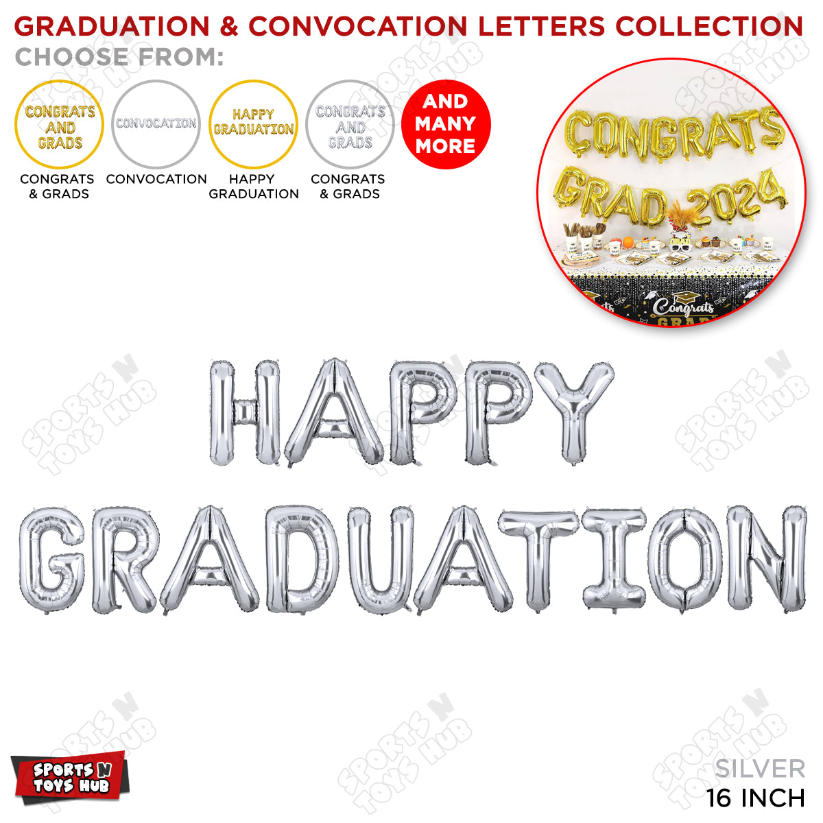 Graduation & Convocation Silver Foil Letters Collection – Sports n Toys Hub