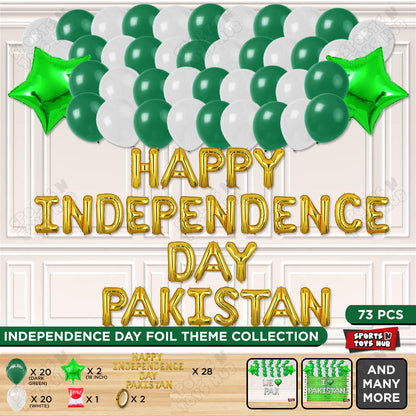 Happy Independence Day Pakistan Foil Letters Theme Collection
