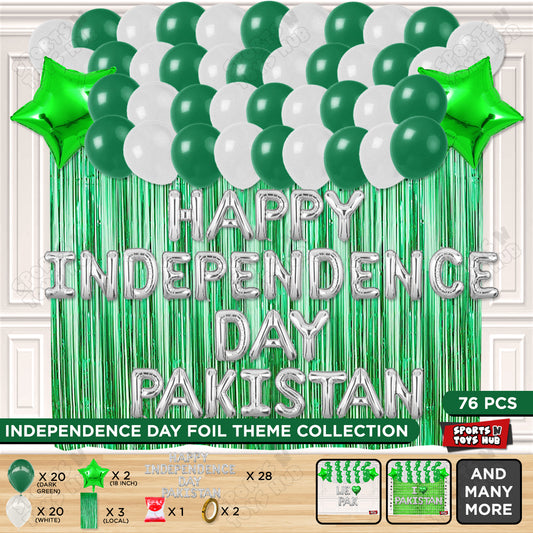 Happy Independence Day Pakistan Foil Letters Theme Collection