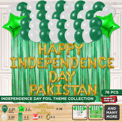 Happy Independence Day Pakistan Foil Letters Theme Collection