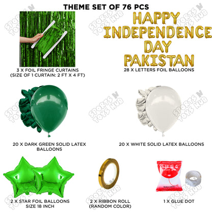 Happy Independence Day Pakistan Foil Letters Theme Collection