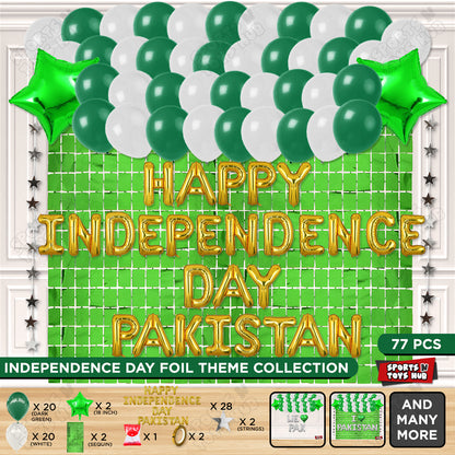 Happy Independence Day Pakistan Foil Letters Theme Collection