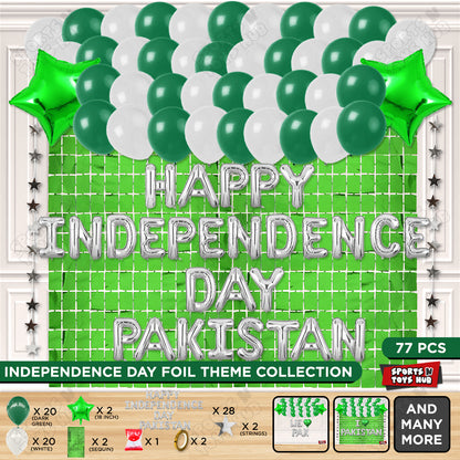 Happy Independence Day Pakistan Foil Letters Theme Collection
