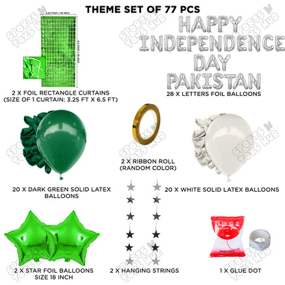 Happy Independence Day Pakistan Foil Letters Theme Collection