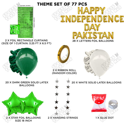 Happy Independence Day Pakistan Foil Letters Theme Collection