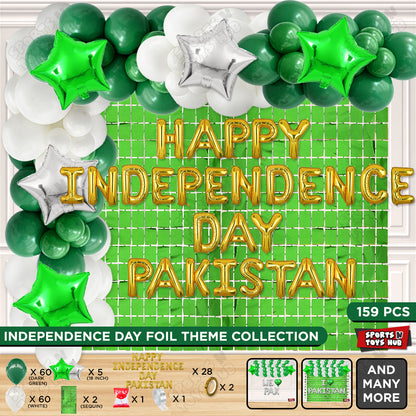 Happy Independence Day Pakistan Foil Letters Theme Collection