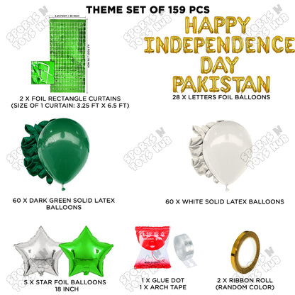 Happy Independence Day Pakistan Foil Letters Theme Collection