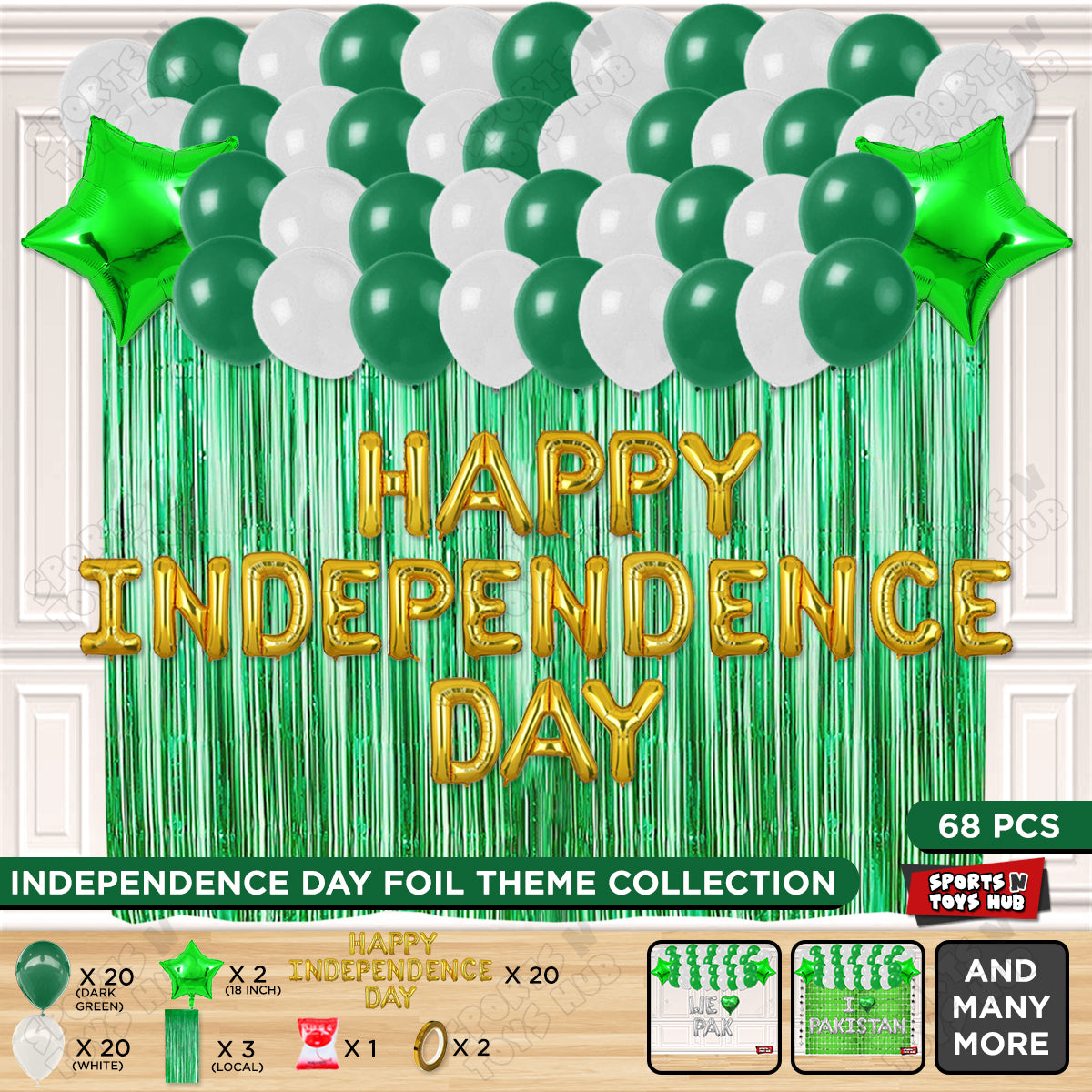 Happy Independence Day Foil Letters Theme Collection