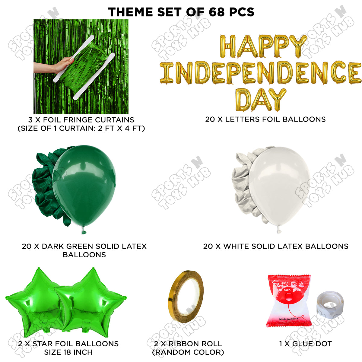 Happy Independence Day Foil Letters Theme Collection