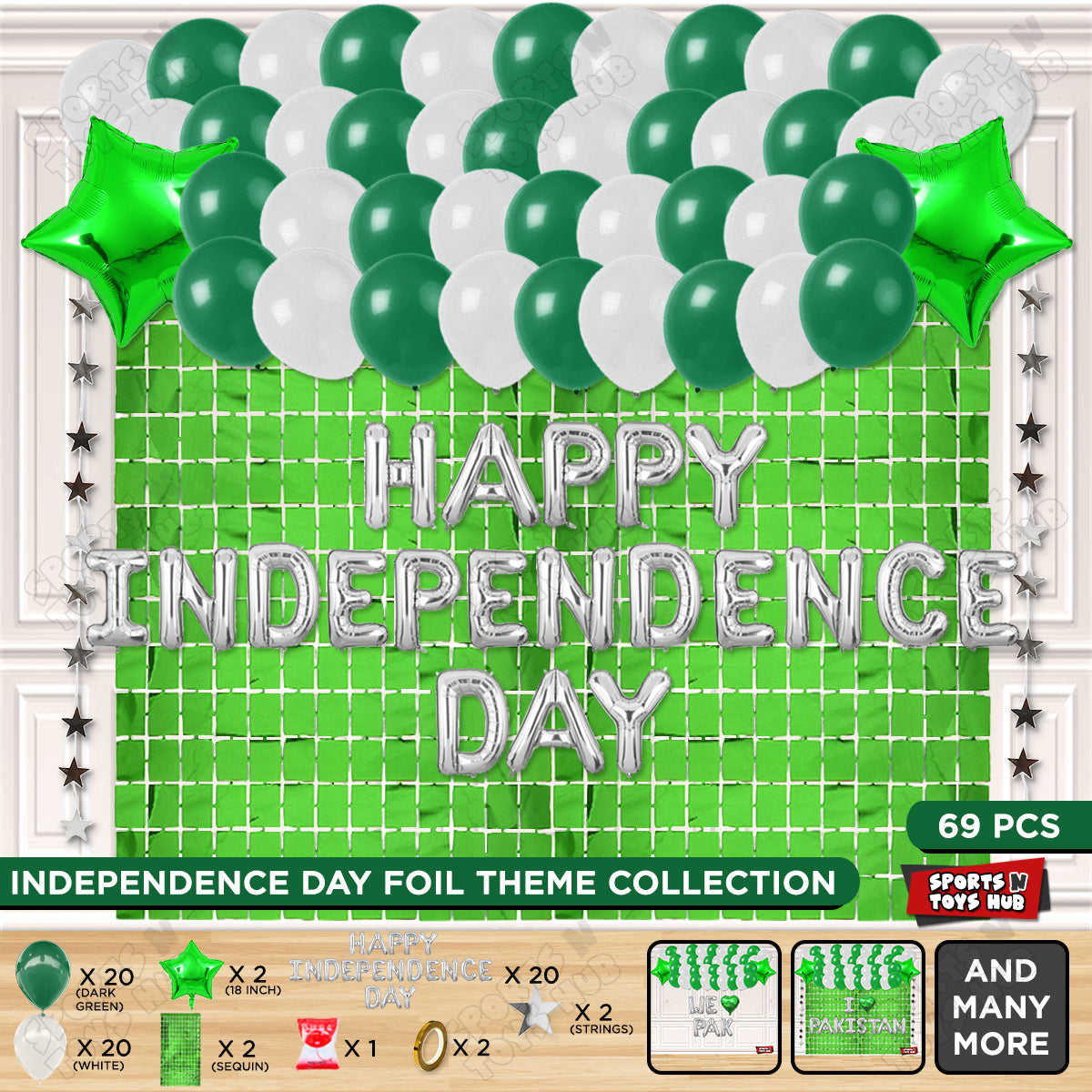 Happy Independence Day Foil Letters Theme Collection