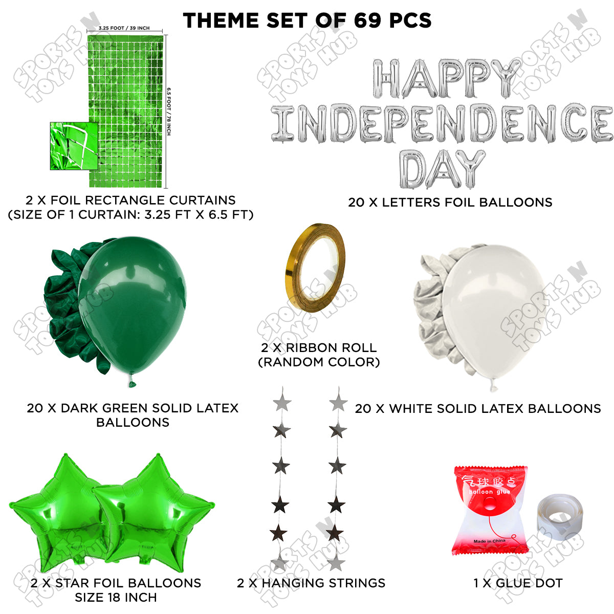 Happy Independence Day Foil Letters Theme Collection