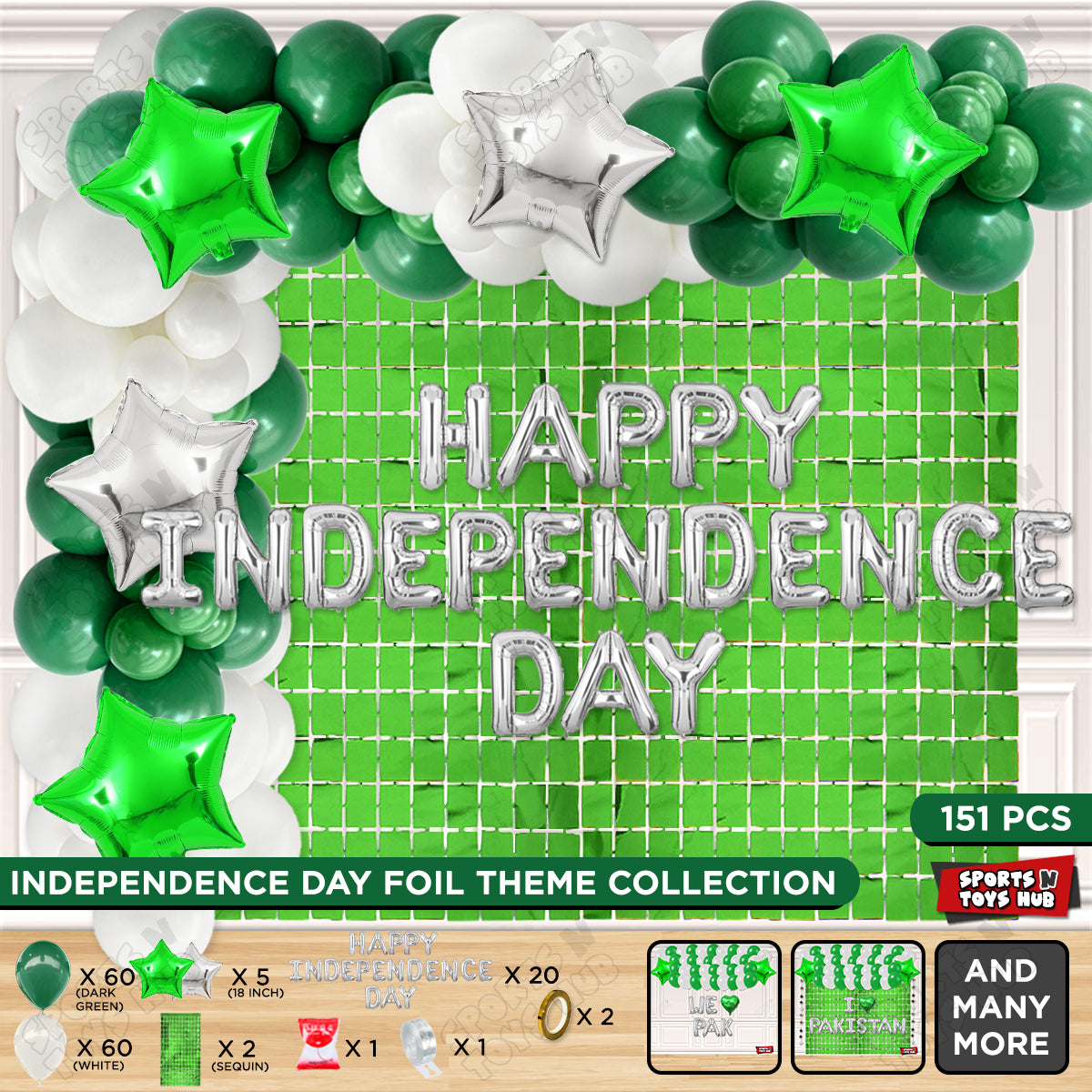Happy Independence Day Foil Letters Theme Collection