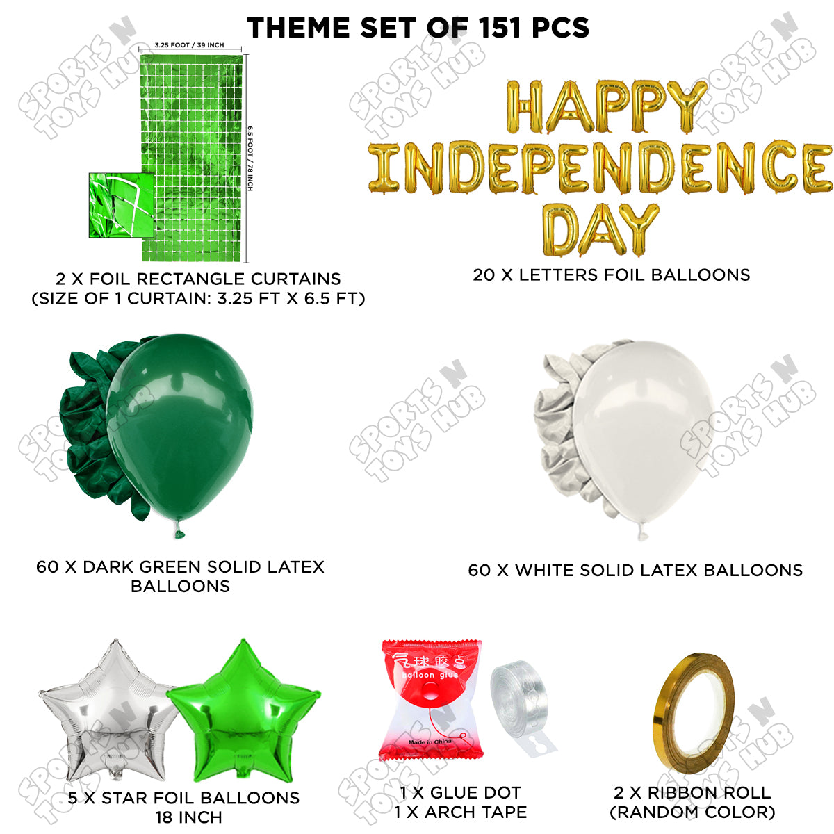 Happy Independence Day Foil Letters Theme Collection