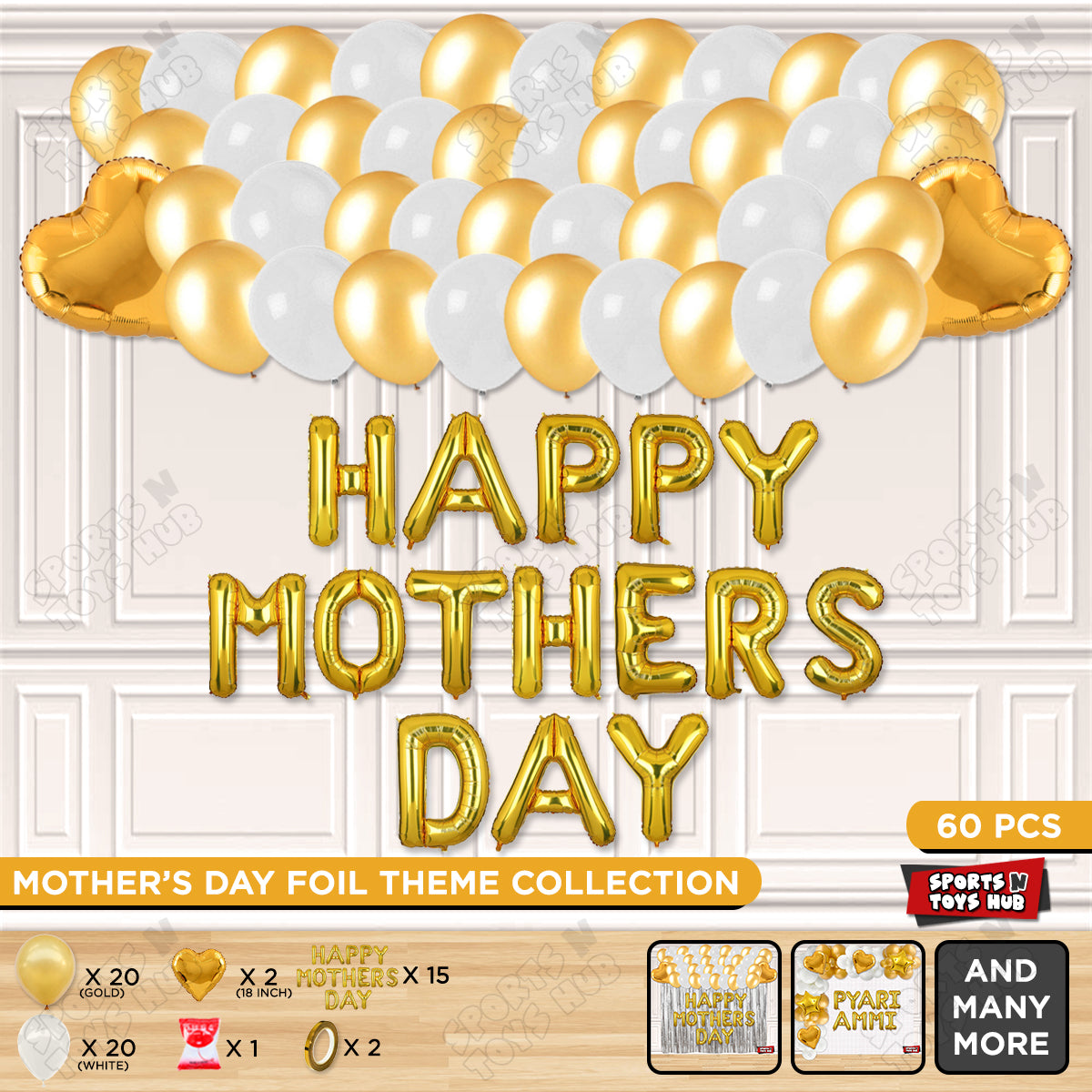 Happy Mothers Day Foil Letter Garland Theme Collection