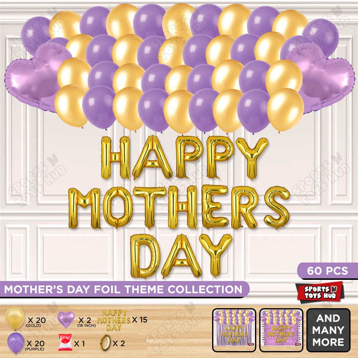 Happy Mothers Day Foil Letter Garland Theme Collection